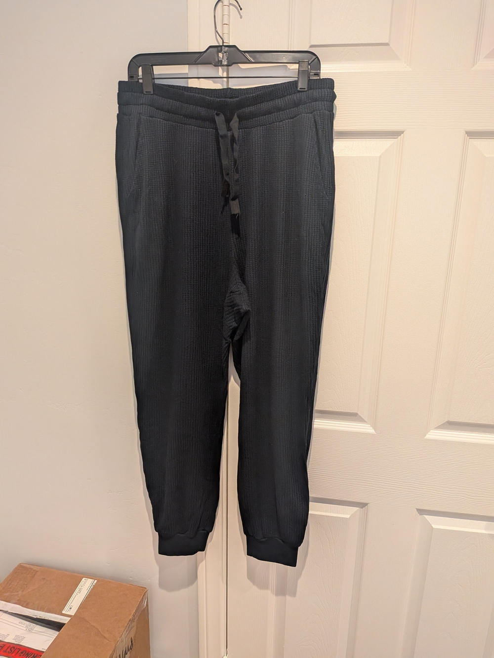 Stateside Navy Waffled Sweatpants with Drawstring Waist